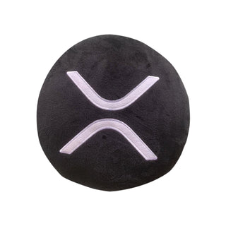 XRP Pillows - Embroidered Round Stuffed Plush Crypto Pillow by BlockCraft.Shop XRP Plush XRP Pillow
