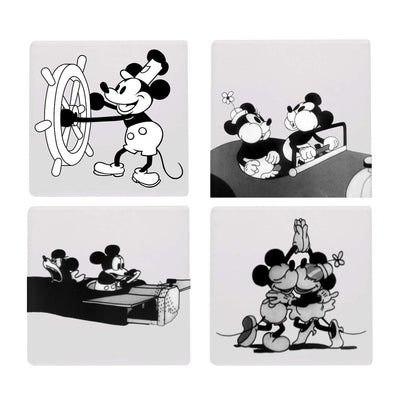 Steamboat Willie vintage cartoon ceramic coaster set of 4