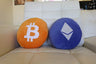 Ethereum Pillows - Embroidered Round Stuffed Plush Crypto Pillow ETH
