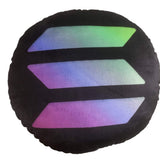 Solana Pillow - Round Stuffed Plush Crypto Pillow by BlockCraft.Shop SOL Plush Pillow
