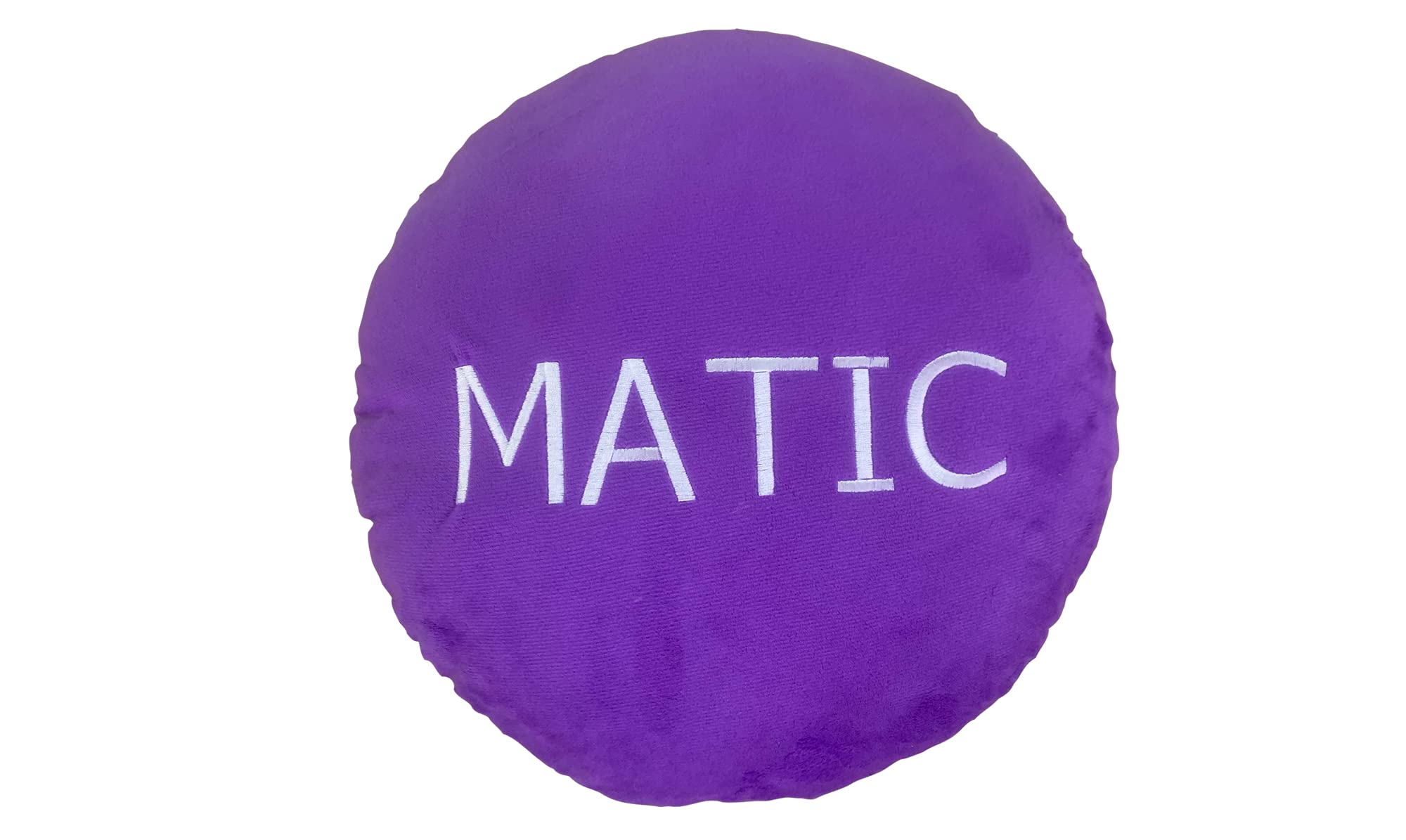 Polygon Pillow - Embroidered Round Stuffed Plush Crypto Pillow by BlockCraft.Shop Matic Plush Pillow