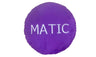 Polygon Pillow - Embroidered Round Stuffed Plush Crypto Pillow by BlockCraft.Shop Matic Plush Pillow