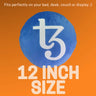 Tezos Pillow - Embroidered Round Stuffed Plush Crypto Pillow by BlockCraft.Shop XTZ Plush Pillow