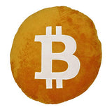 Bitcoin Pillow – Embroidered Round Stuffed Plush BTC Crypto Cushion – Soft Bitcoin Decor for Traders & Crypto Fans