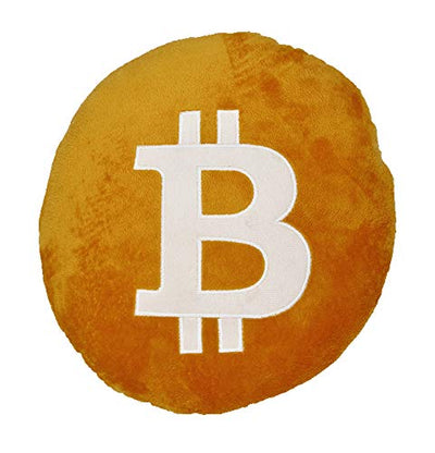 Bitcoin Pillow – Embroidered Round Stuffed Plush BTC Crypto Cushion – Soft Bitcoin Decor for Traders & Crypto Fans