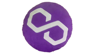 Polygon Pillow - Embroidered Round Stuffed Plush Crypto Pillow by BlockCraft.Shop Matic Plush Pillow