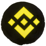Binance Pillow - Embroidered Round Stuffed Plush Crypto Pillow by BlockCraft.Shop BNB Plush Pillow