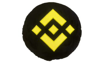 Binance Pillow - Embroidered Round Stuffed Plush Crypto Pillow by BlockCraft.Shop BNB Plush Pillow