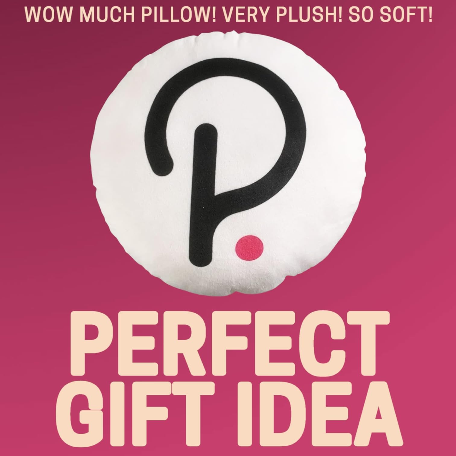 Polkadot Pillow - Round Stuffed Plush Crypto Pillow by BlockCraft.Shop DOT Plush Pillow