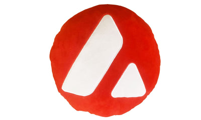 Avalanche Pillow - Embroidered Round Stuffed Plush Crypto Pillow by BlockCraft.Shop AVAX Plush Pillow