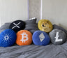 XRP Pillows - Embroidered Round Stuffed Plush Crypto Pillow by BlockCraft.Shop XRP Plush XRP Pillow
