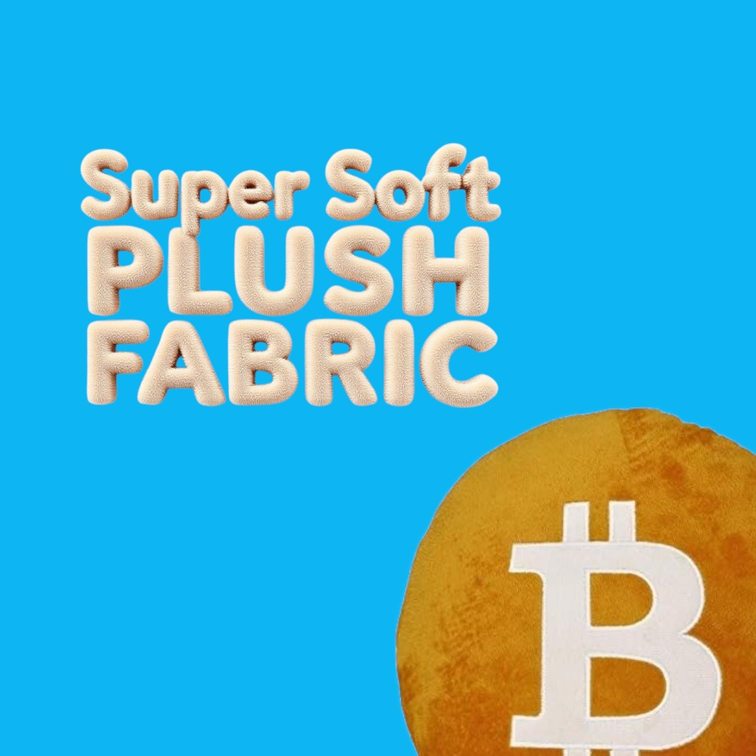 Bitcoin Pillow – Embroidered Round Stuffed Plush BTC Crypto Cushion – Soft Bitcoin Decor for Traders & Crypto Fans