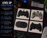 Gaming coaster set features: 3D UV texture, durable ceramic, cork backing