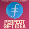 Filecoin Pillow - Embroidered Round Stuffed Plush Crypto Pillow by BlockCraft.Shop FIL Plush Pillow