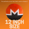 Monero Pillow - Round Stuffed Plush Crypto Pillow by BlockCraft.Shop XMR Plush Pillow