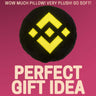 Binance Pillow - Embroidered Round Stuffed Plush Crypto Pillow by BlockCraft.Shop BNB Plush Pillow
