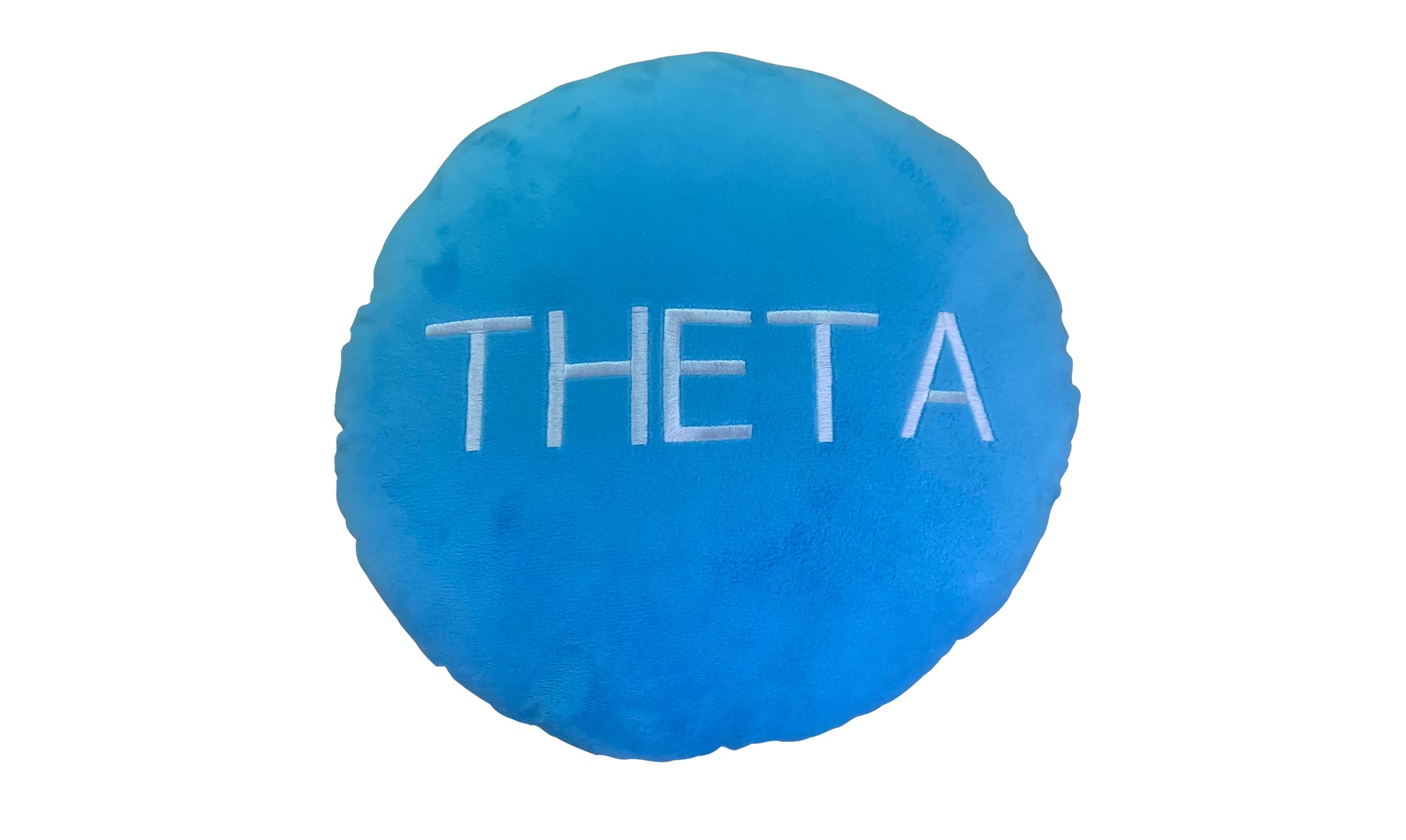 Theta Network Pillow - Embroidered Round Stuffed Plush Crypto Pillow by BlockCraft.Shop Theta Plush Pillow