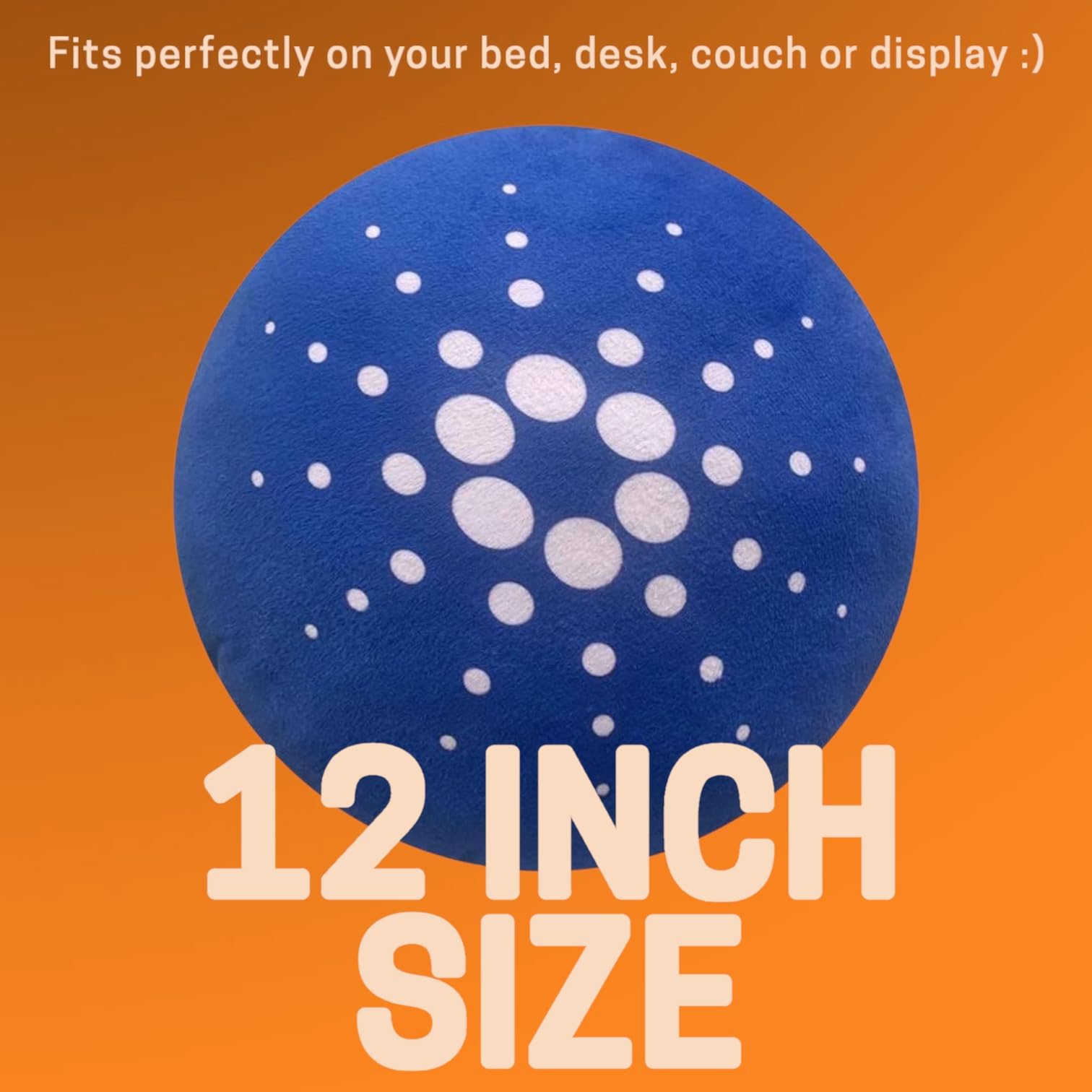 Cardano Pillow - Round Stuffed Plush Crypto Pillow by BlockCraft.Shop ADA Plush Pillow