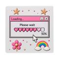 Y2K Pink Loading Hearts
