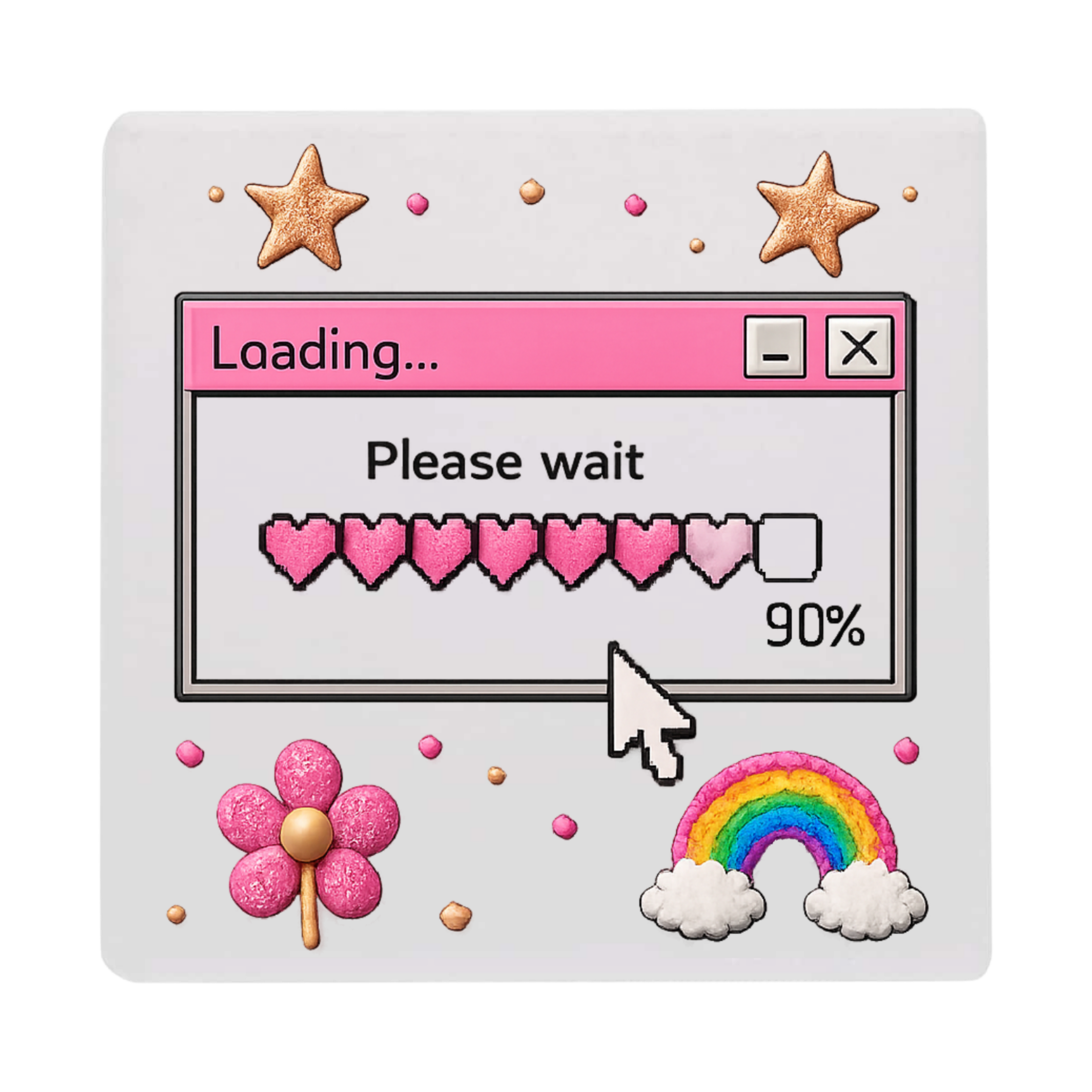 Y2K Pink Loading Hearts