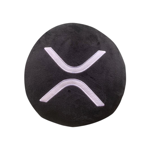 XRP Pillows - Embroidered Round Stuffed Plush Crypto Pillow by BlockCraft.Shop XRP Plush XRP Pillow