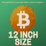 Bitcoin Pillow – Embroidered Round Stuffed Plush BTC Crypto Cushion – Soft Bitcoin Decor for Traders & Crypto Fans