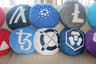 Elrond Pillow - Round Stuffed Plush Crypto Pillow by BlockCraft.Shop EGLD Plush Pillow