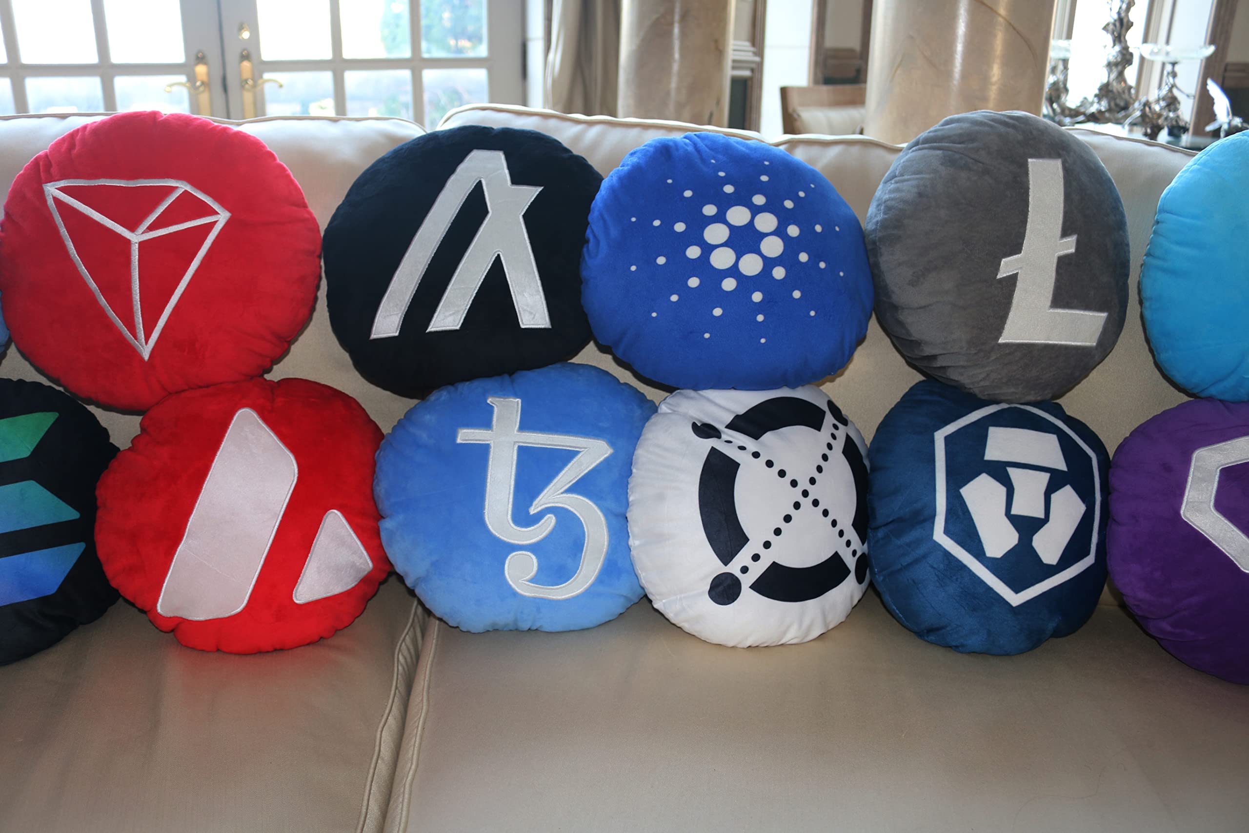 Elrond Pillow - Round Stuffed Plush Crypto Pillow by BlockCraft.Shop EGLD Plush Pillow