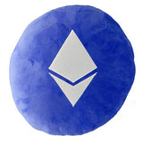 Ethereum Pillows - Embroidered Round Stuffed Plush Crypto Pillow ETH