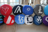 Avalanche Pillow - Embroidered Round Stuffed Plush Crypto Pillow by BlockCraft.Shop AVAX Plush Pillow