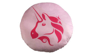 Uniswap Pillow - Round Stuffed Plush Crypto Pillow by BlockCraft.Shop UNI Plush Pillow