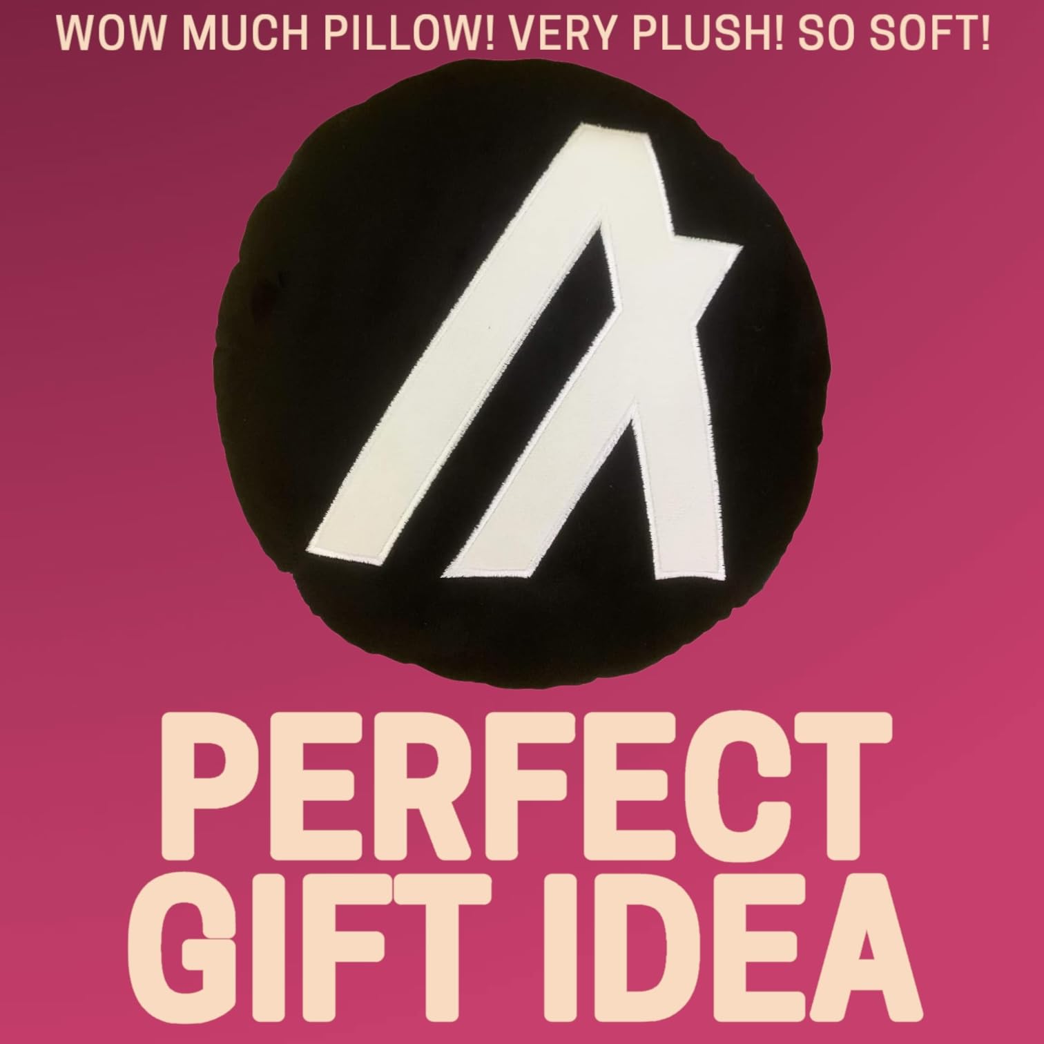 Algorand Pillow - Embroidered Round Stuffed Plush Crypto Pillow by BlockCraft.Shop ALGO Plush Pillow