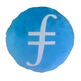 Filecoin Pillow - Embroidered Round Stuffed Plush Crypto Pillow by BlockCraft.Shop FIL Plush Pillow