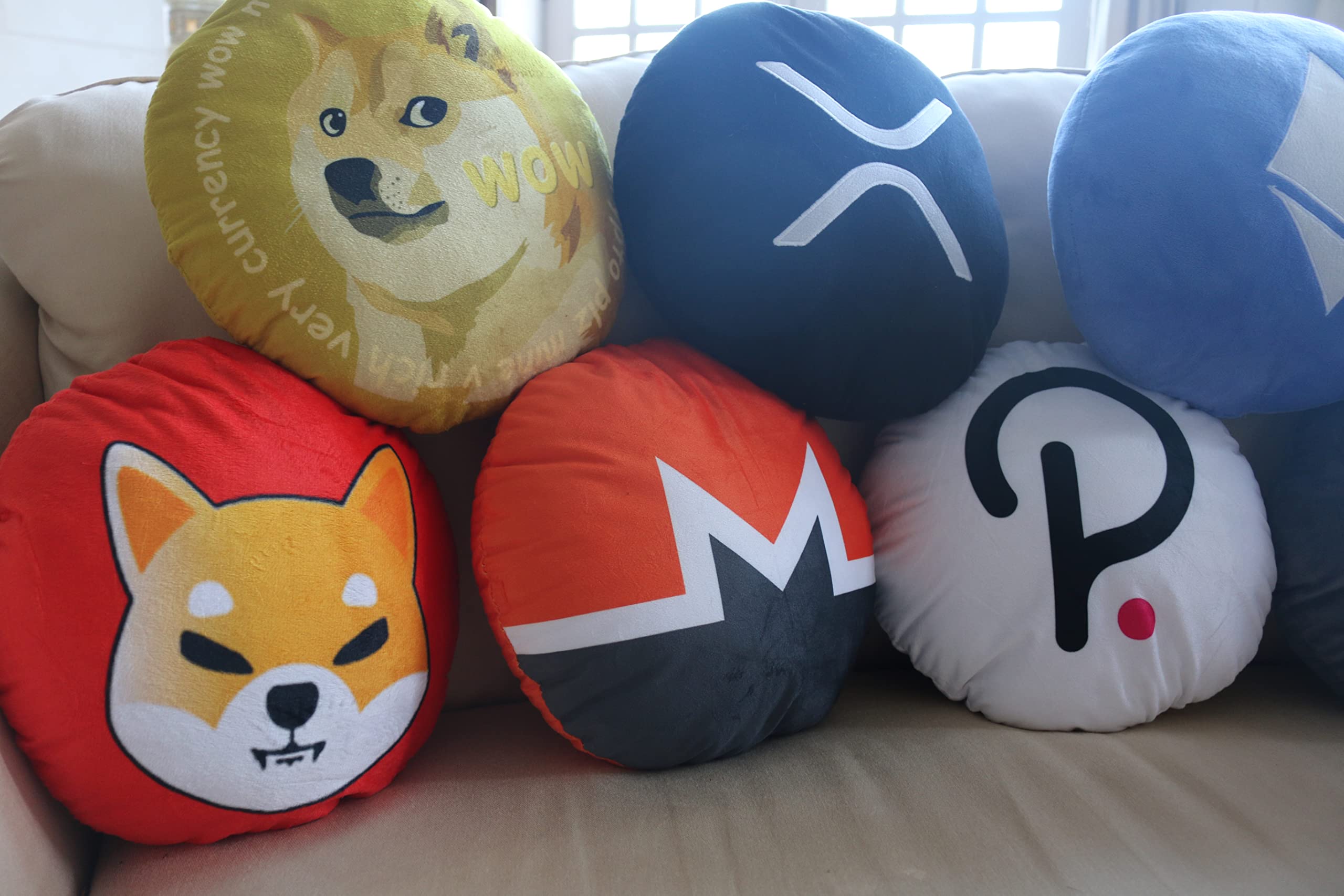 Polkadot Pillow - Round Stuffed Plush Crypto Pillow by BlockCraft.Shop DOT Plush Pillow