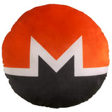 Monero Pillow - Round Stuffed Plush Crypto Pillow by BlockCraft.Shop XMR Plush Pillow