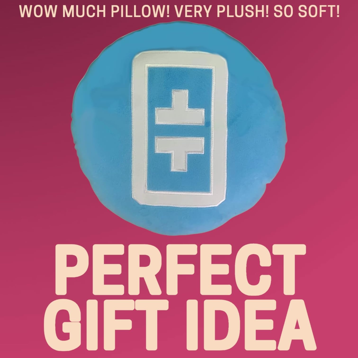 Theta Network Pillow - Embroidered Round Stuffed Plush Crypto Pillow by BlockCraft.Shop Theta Plush Pillow