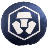 Crypto.com Cronos Pillow - Round Stuffed Plush Crypto Pillow by BlockCraft.Shop Cronos CRO Plush Pillow (Updated